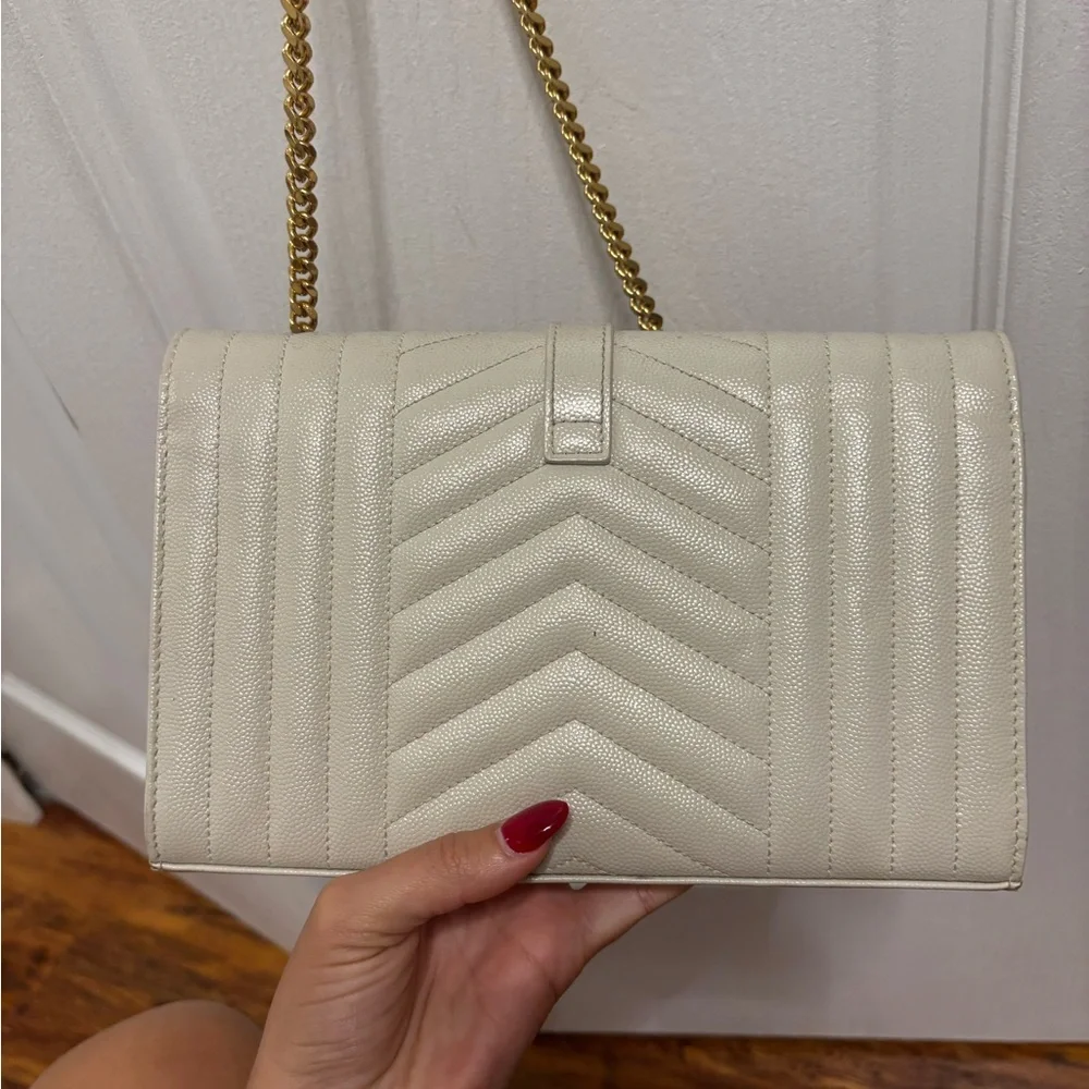 YSL Cream Chain Shoulder Bag - Picture 9 of 12